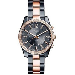 Fossil Q Women's Rose Gold Blue Hybrid Smart Watch